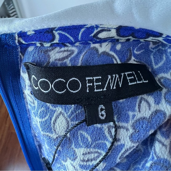 Coco Fennell Peter Pan Collar mini dress Blue Floral Size UK 6 US 2 - Picture 9 of 11